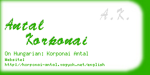 antal korponai business card